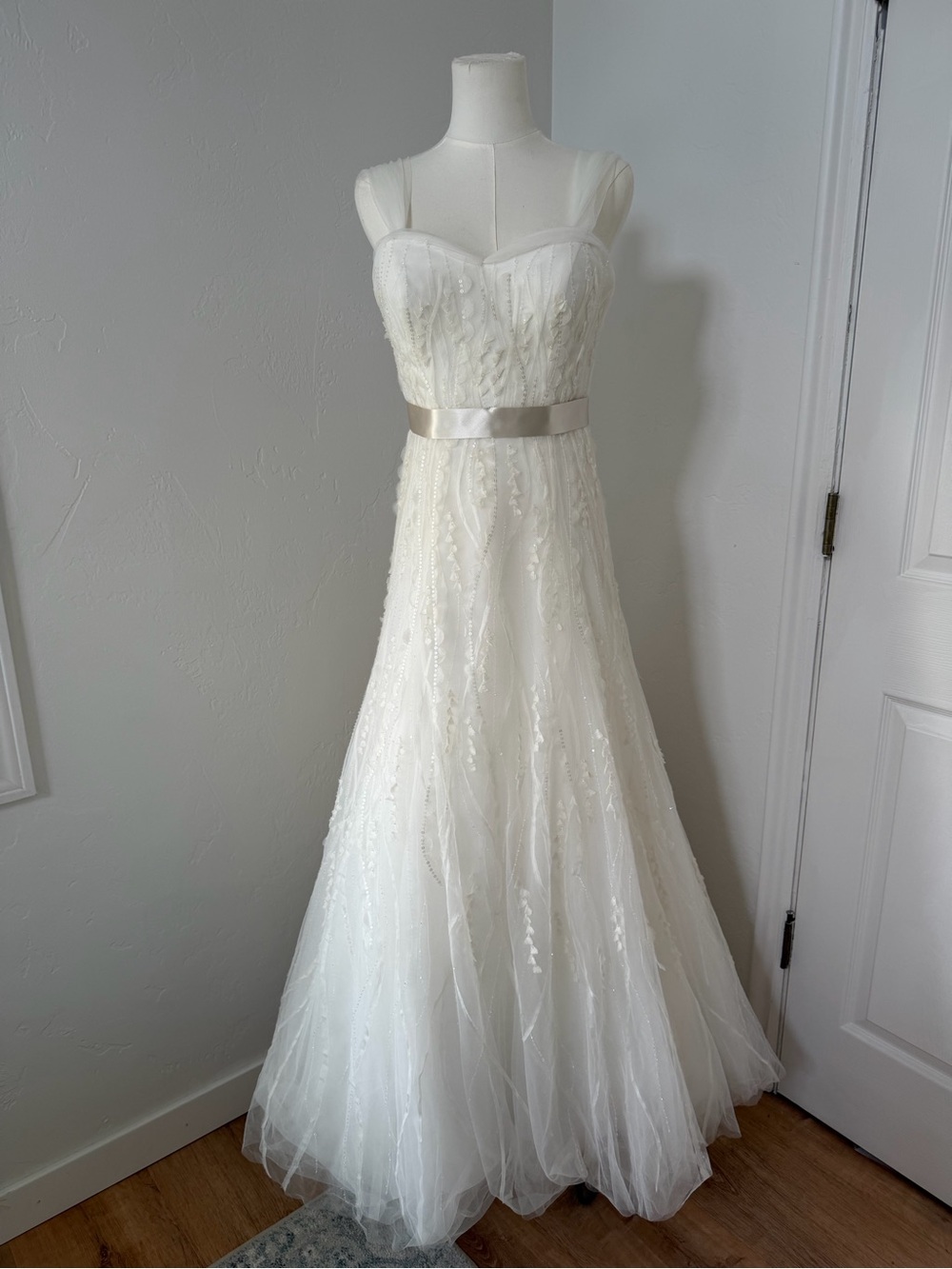 Watters Brides Ivory Bridal Gown Bodice with Satin Trim